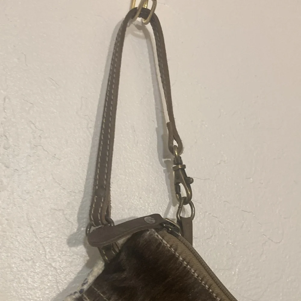 Myra Bag cotton and leather large clutch